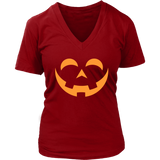 Smiling Pumpkin Halloween Tshirt - Funny Jack O Lantern Tee - Womens Plus Size up to 4X