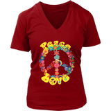 Peace Sign and Love Tshirt - Groovy 60s 70s Retro Tee - Womens Plus Size up to 4X