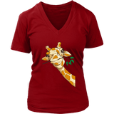 Funny Giraffe Safari Zoo Animal Love Giraffes V-Neck T-Shirt Womens Plus Size S-4XL