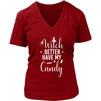 Halloween Witch Tshirt - Trick or Treat Candy T-Shirt - Womens Plus Size up to 4X