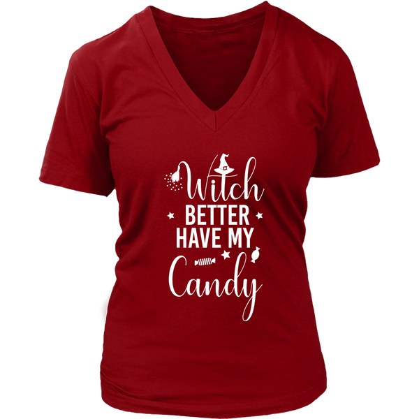 Halloween Witch Tshirt - Trick or Treat Candy T-Shirt - Womens Plus Size up to 4X