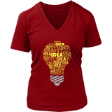 Bright Idea Shirt - Light Bulb Graphic Tee - Genius T-Shirt - Womens Plus Size Up To 4X