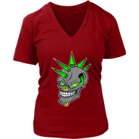 Punk Rock Halloween Skull Tshirt - Mohawk Spike Hair Tee - Womens Plus Size Up To 4X