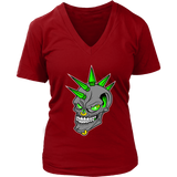 Punk Rock Halloween Skull Tshirt - Mohawk Spike Hair Tee - Womens Plus Size Up To 4X