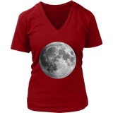 Full Moon T-Shirt - Space Tshirt - Graphic Realistic Tee - Womens Plus Size Up To 4X