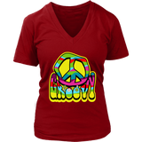 Groovy Hippie 60s 70s Peace Sign T-Shirt - 1970s Retro - Womens Plus Size Up To 4X