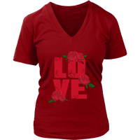 Love T-Shirt - Love Flower Shirts - Novelty Love Tee - Womens Plus Size Up To 4X