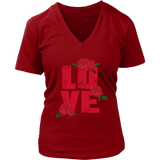 Love T-Shirt - Love Flower Shirts - Novelty Love Tee - Womens Plus Size Up To 4X