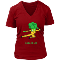 Funny Broccoli Vegetable Pun Tshirt - Kung Fu Veggie Jokes - Womens Plus Size Up To 4X