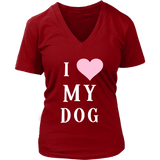 I Love My Dog Tshirt - Heart Dogs T-Shirt - Sweet Tee Shirt - Womens Plus Size Up To 4x