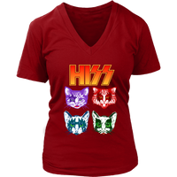 Funny Cat TShirt - Hiss for Kiss T-Shirt - Kitty Tee - Womens Plus Size up to 4X