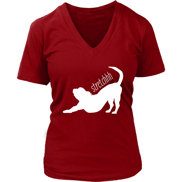 Dog Stretch T-Shirt - Doggie Yoga Tshirt - Pet Stretching - Womens Plus Size up to 4X