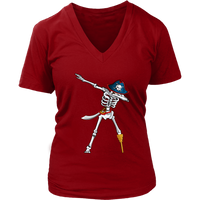 Dabbing Pirate Skeleton Tshirt - Funny Halloween Dab T-Shirt - Womens Plus Size Up To 4X