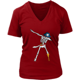 Dabbing Pirate Skeleton Tshirt - Funny Halloween Dab T-Shirt - Womens Plus Size Up To 4X