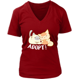 Adopt A Cat T-Shirt - Animal Rescue Shirt - Save a Life Tee - Womens Plus Size Up To 4X