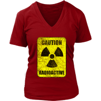 Caution Radioactive Warning Tshirt - Nuclear Danger Sign Tee - Womens Plus Size Up To 4X