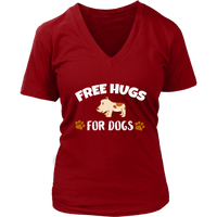 Love Animals Tee - Dog Lover T-Shirt - Free Hugs for Dogs - Womens Plus Size Up To 4X