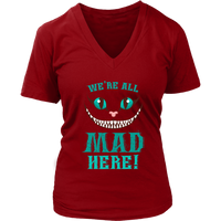 We're All Mad Here Smiling Cat T-Shirt - Cheshire Cats - Womens Plus Size Up To 4X