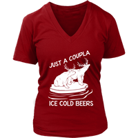 Ice Cold Beers Tshirt - Funny Bear Deer Animal T-Shirt - Womens Plus Size Up To 4X