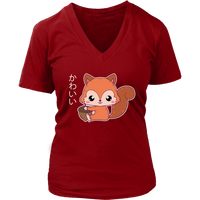 Kawaii Squirrel Gift Funny Animal Pride Love Squirrels V-Neck T-Shirt Womens Plus Size S-4XL