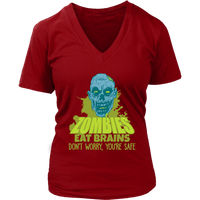 Halloween Zombies Eat Brains Tshirt - Offensive T-Shirt - Insult Tee