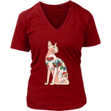 Cat And Tats Inked Cat Lover Tattoo Artist V-Neck T-Shirt Womens Plus Size S-4XL