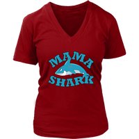 Womens Mama Shark T-Shirt - Cute Shark Mommy T - Mother's Day Tee - Womens Plus Size Up To 4X