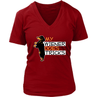 My Wiener Does Tricks Shirt - Weiner Dog T-Shirt - Graphic T - Womens Plus Size Up To 4X