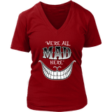 We're All Mad Here Wonderland T-Shirt Cheshire Cat Tee - Womens Plus Size Up To 4X