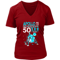 Apollo 11 First Man on the Moon Landing 50th Year T-Shirt - Womens Plus Size Up To 4X