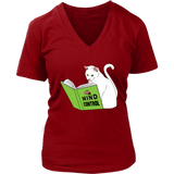 Funny Cat Lover T-Shirt - Cat Reading Mind Control Book Tee - Womens Plus Size Up To 4x