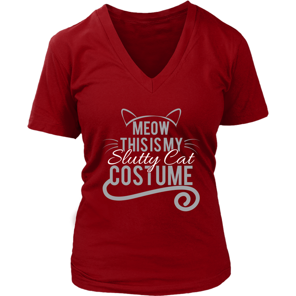 Easy Slutty Cat Costume T-Shirt Sexy Cats T Shirt Halloween - Womens Plus Size up to 4X