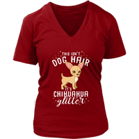 Dog Hair Chihuahua Glitter T-Shirt Puppy Pet Owner Tee - Womens Plus Size Up To 4X