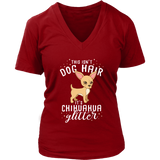 Dog Hair Chihuahua Glitter T-Shirt Puppy Pet Owner Tee - Womens Plus Size Up To 4X