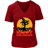 Black Cat Witch T-Shirt - Kitty Halloween Costume TShirt - Womens Plus Size Up To 4X