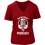 Ask Me About My Podcast Radio T-Shirt Podcasting Video Show - Womens Plus Size Up To 4X