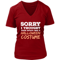 Sarcastic Halloween Costume Joke Tshirt - Fashionista Outfit - Womens Plus Size Up To 4X