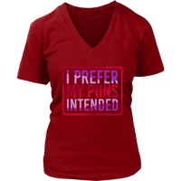 I Prefer My Puns Intended T-Shirt - Funny Shirt - Novelty T - Womens Plus Size Up To 4X