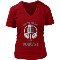 Ask Me About My Podcast Radio Shirt Video Audio Show Host - Womens Plus Size Up To 4X