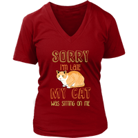 Funny Cat T-Shirt Late Excuses T Shirt - Womens Plus Size Up To 4X