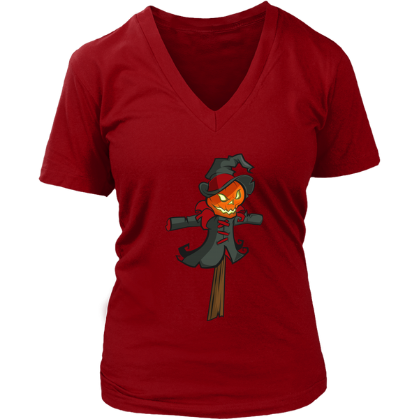 Scarecrow Pumpkin Halloween Tshirt - Scary Costume Tee - Womens Plus Size up to 4X