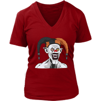 Killer Clown Halloween Tshirt - Monster Harlequin T-Shirt - Womens Plus Size Up To 4X