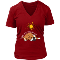 Sleeping Dog Tshirt - Summer Sun Tanning T-Shirt - Bulldog - Womens Plus Size Up To 4X