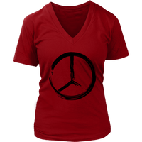 Black Peace Sign T-Shirt - Retro 60s 70s Hippie Tee - Womens Plus Size Up To 4X