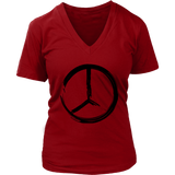 Black Peace Sign T-Shirt - Retro 60s 70s Hippie Tee - Womens Plus Size Up To 4X