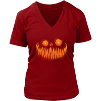 Evil Monster Halloween Tshirt - Jack O Lantern Smile Tee - Womens Plus Size up to 4X