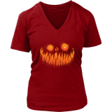 Evil Monster Halloween Tshirt - Jack O Lantern Smile Tee - Womens Plus Size up to 4X