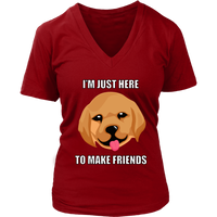 Friendly Dog Graphic Tshirt - Cute Dogs Make Friends Tee - Womens Plus Size Up To 4X