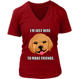 Friendly Dog Graphic Tshirt - Cute Dogs Make Friends Tee - Womens Plus Size Up To 4X