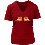 Pumpkin Boobs T-Shirt - Funny Halloween Skeleton T Shirt - Womens Plus Size up to 4X